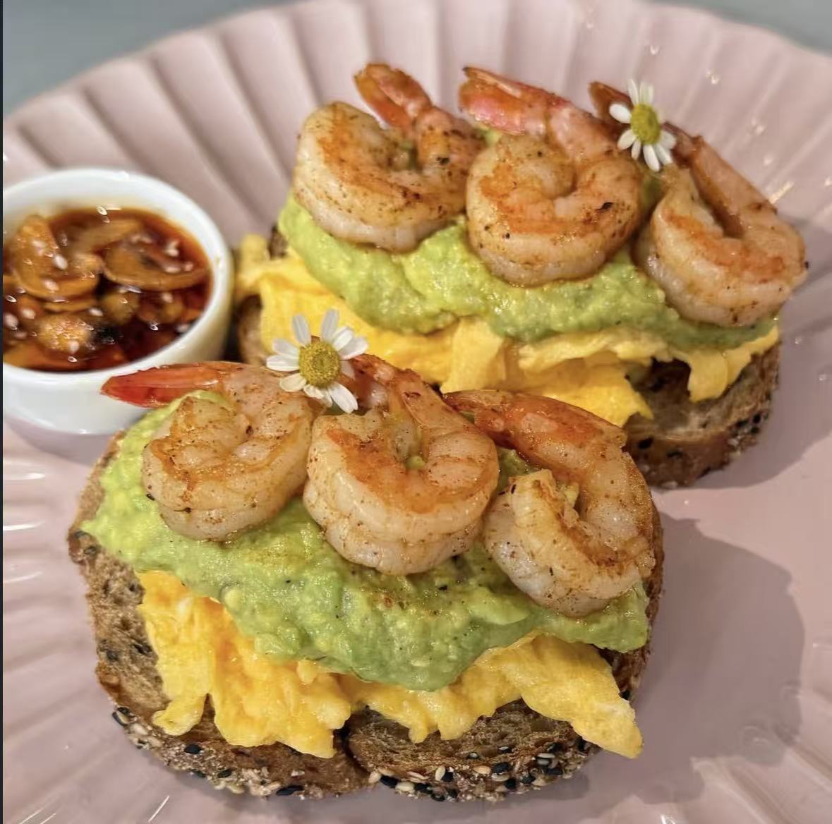 Shrimp avocado toast